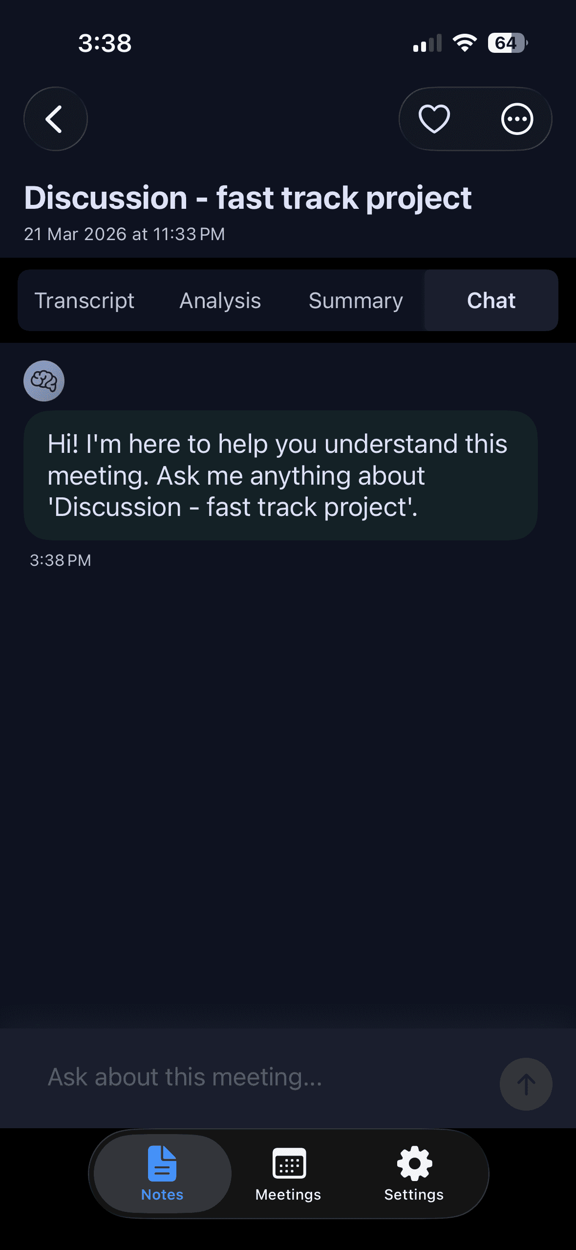 Chat screen dark mode