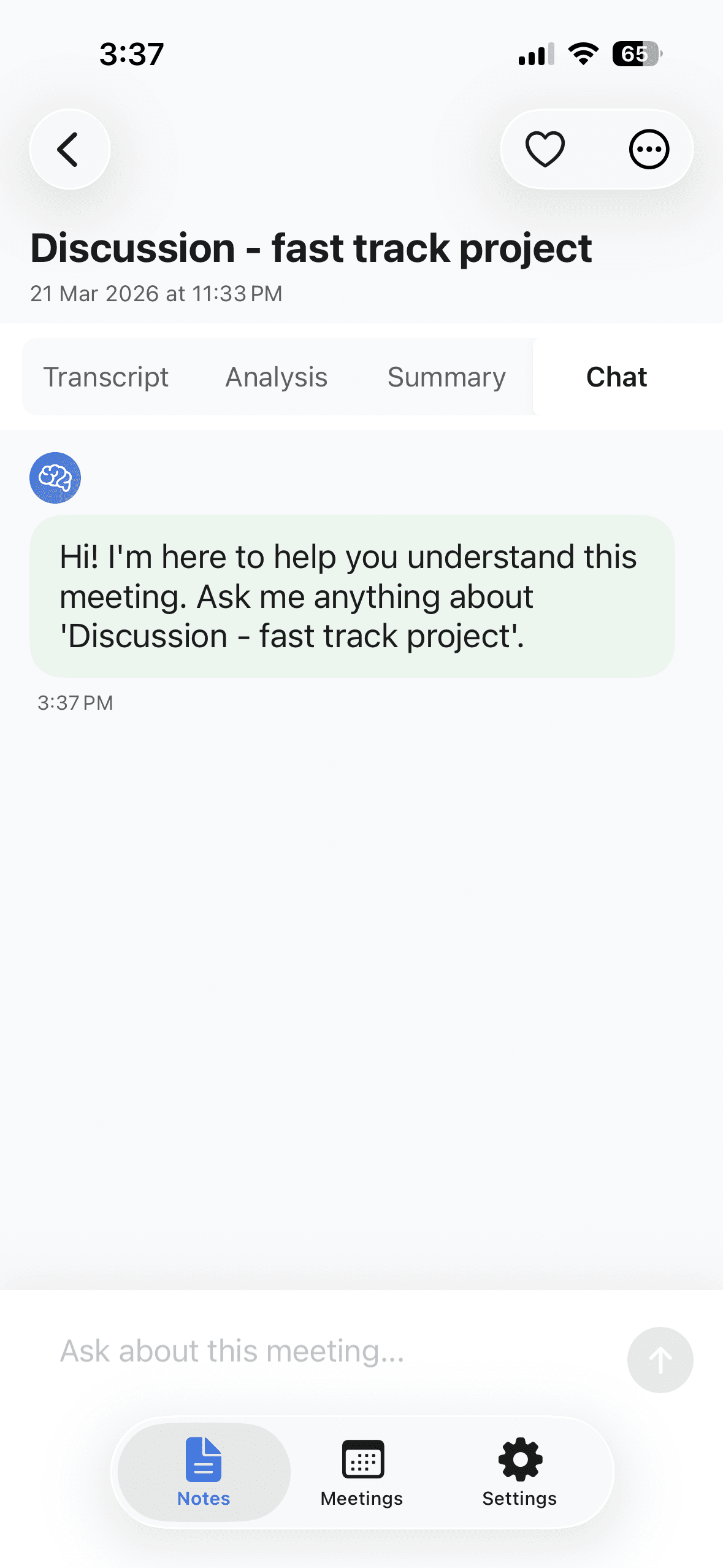 Chat screen
